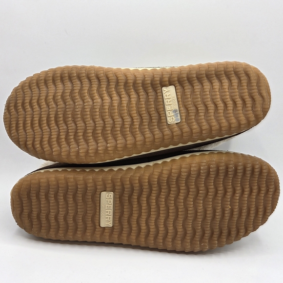 Sperry Top-Sider Faux Fur Lined Suede Ankle Boots Brown Cream  Women’s Size 9 - Picture 8 of 8